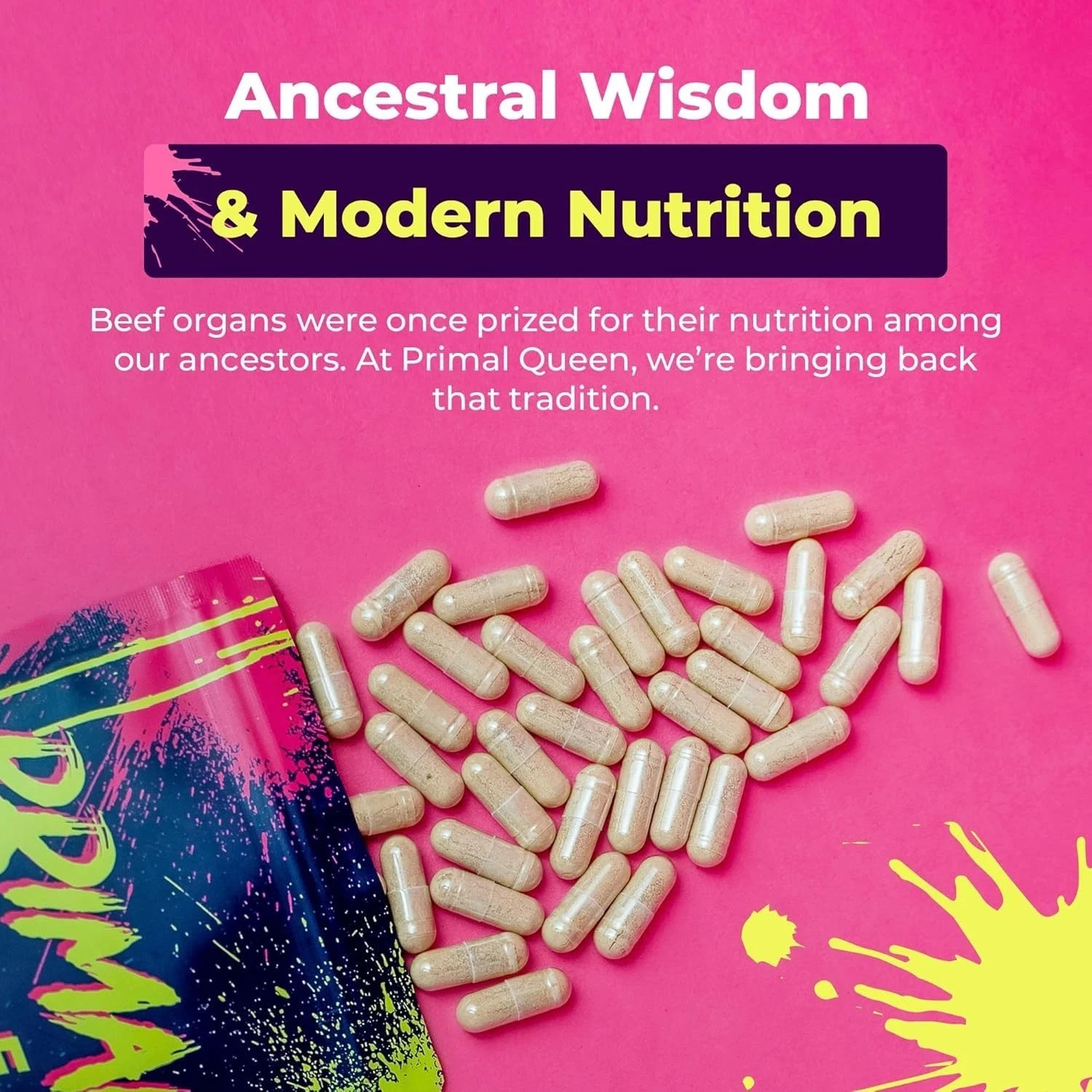 Primal Queen Female Organ Supplement – 2-Pack – Grass-Fed Beef Liver, Heart, Kid