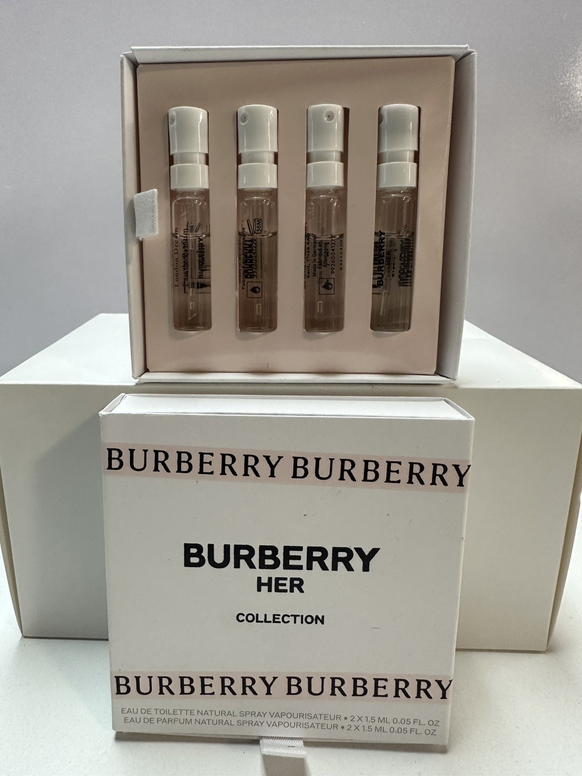 Burberry Her 4pc Vials Gift Set Her EDP&EDT, Her Elixir & Her London Dream 4X1.5