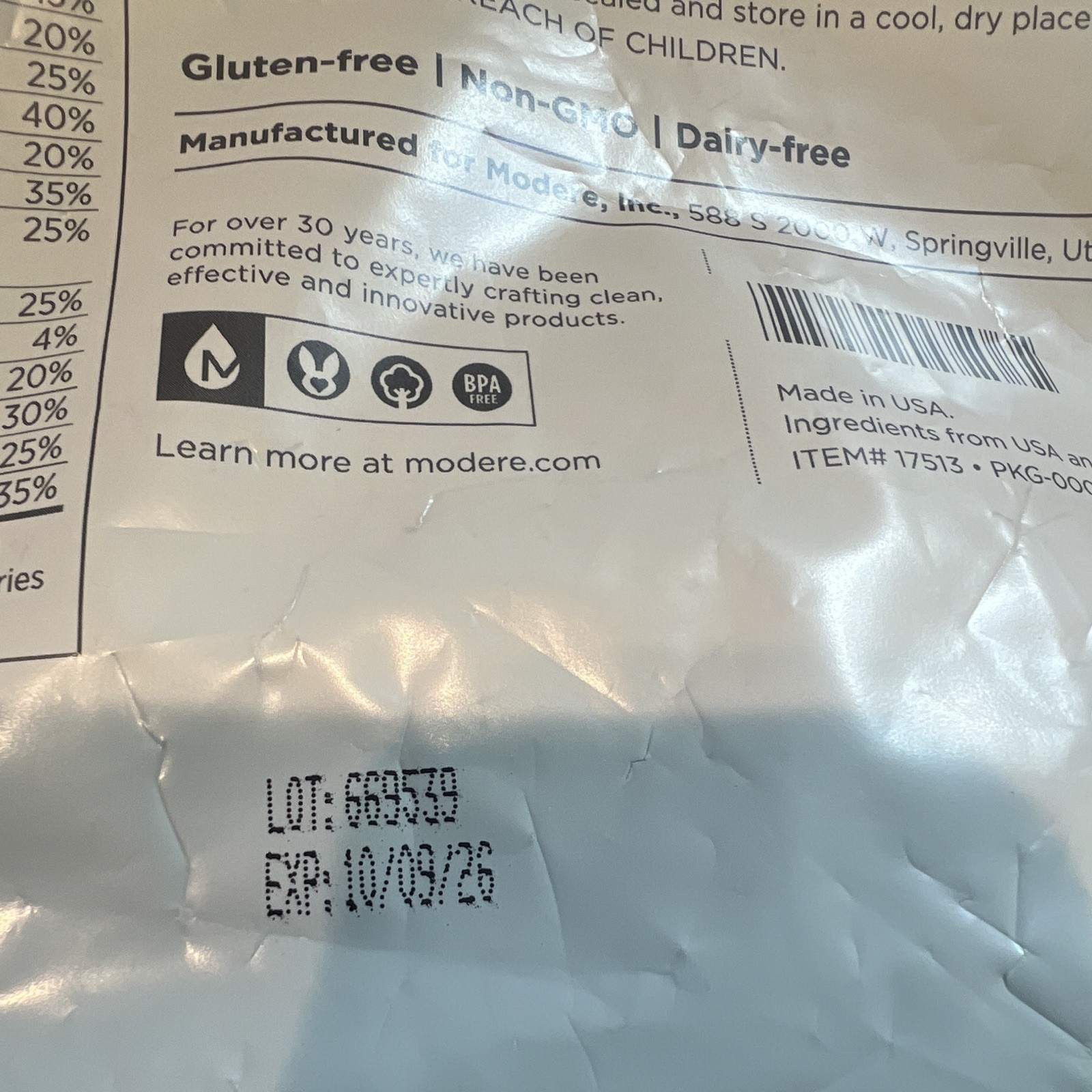 Modere Pure Vanilla Meal Replacement Shake Powder Weight Management 16.9 oz