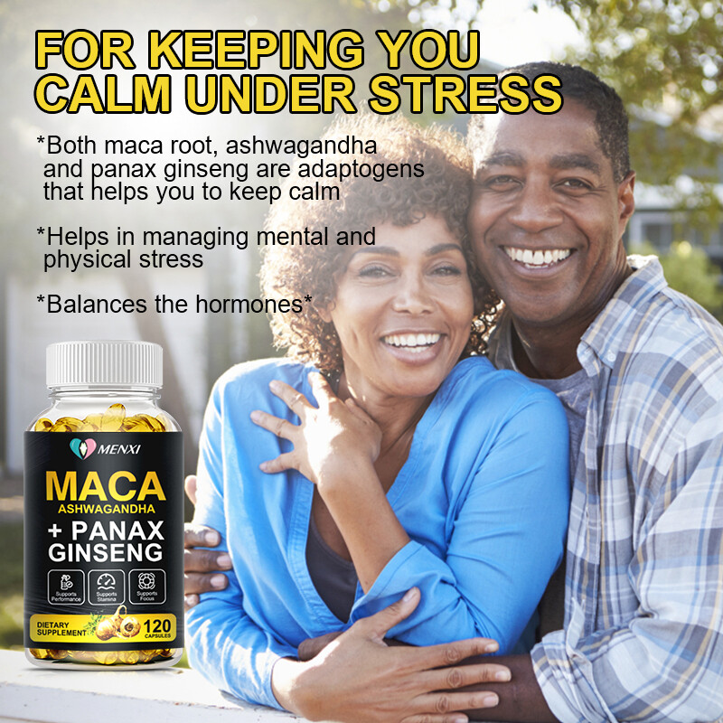Organic Maca Root + Panax Ginseng 11400mg, Peruvian Maca Extract for Men & Women
