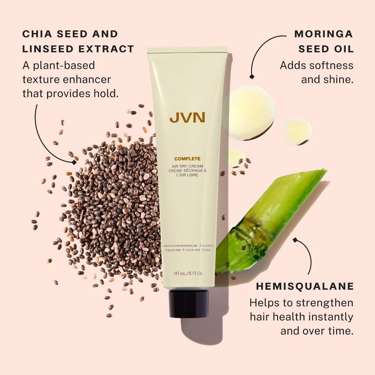 JVN Authentic Complete Hydrating Air Dry Hair Styling Cream 2 sizes