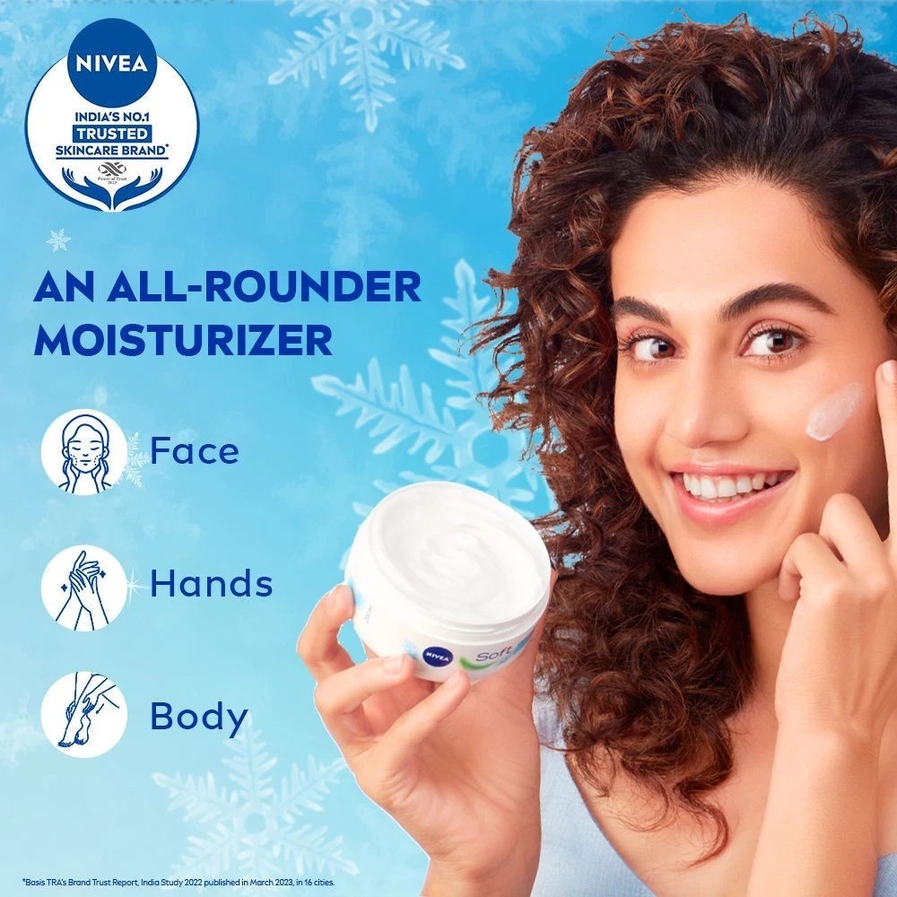 NIVEA Soft Light Moisturizer 200ml | Peppy Pomegranate | For Face, Hand & Body