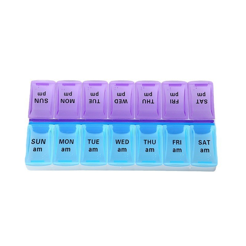 2PCS Weekly Pill Box Organizer Twice a Day 7 day AMPM Medicine Organizer Case US