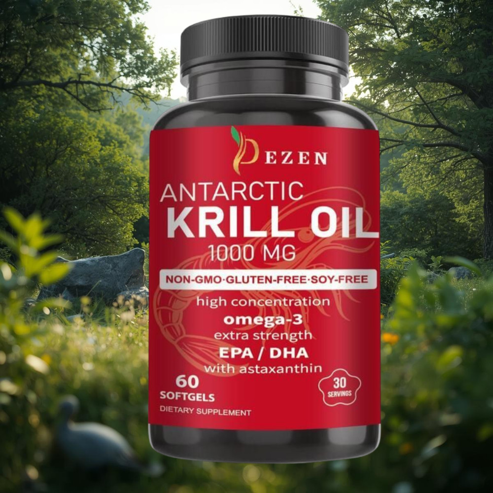 DEZEN Krill Oil Softgels with Omega-3 60 Count – Heart & Brain Support