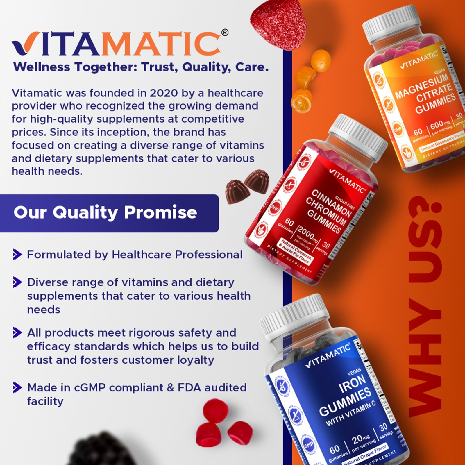 Vitamatic Grape Seed Extract– 1500 mg Equivalent per Serving-60 Gummies – 2 Pack