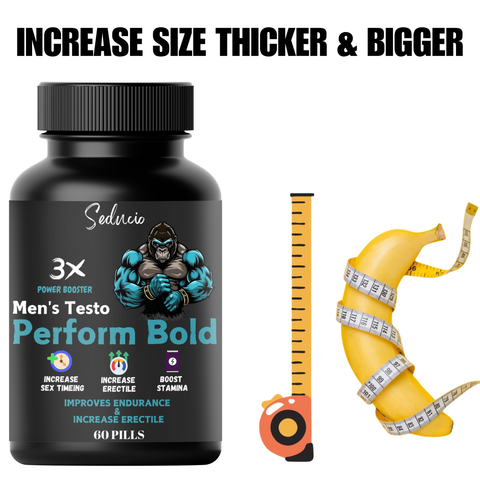 NEW . 60 Powerful Capsules . Works In 10 Minutes. 100% Money Back Guaranteed
