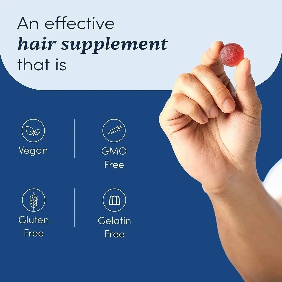 Man Matters Biotin Hair (60 Gummies) with DHT Blocker Keeps Hair Healthy,Strong