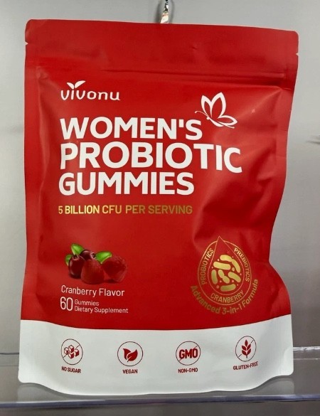 Vivonu Women’s Probiotic Gummies Cranberry 5 Billion CFU Feminine & Gut Health