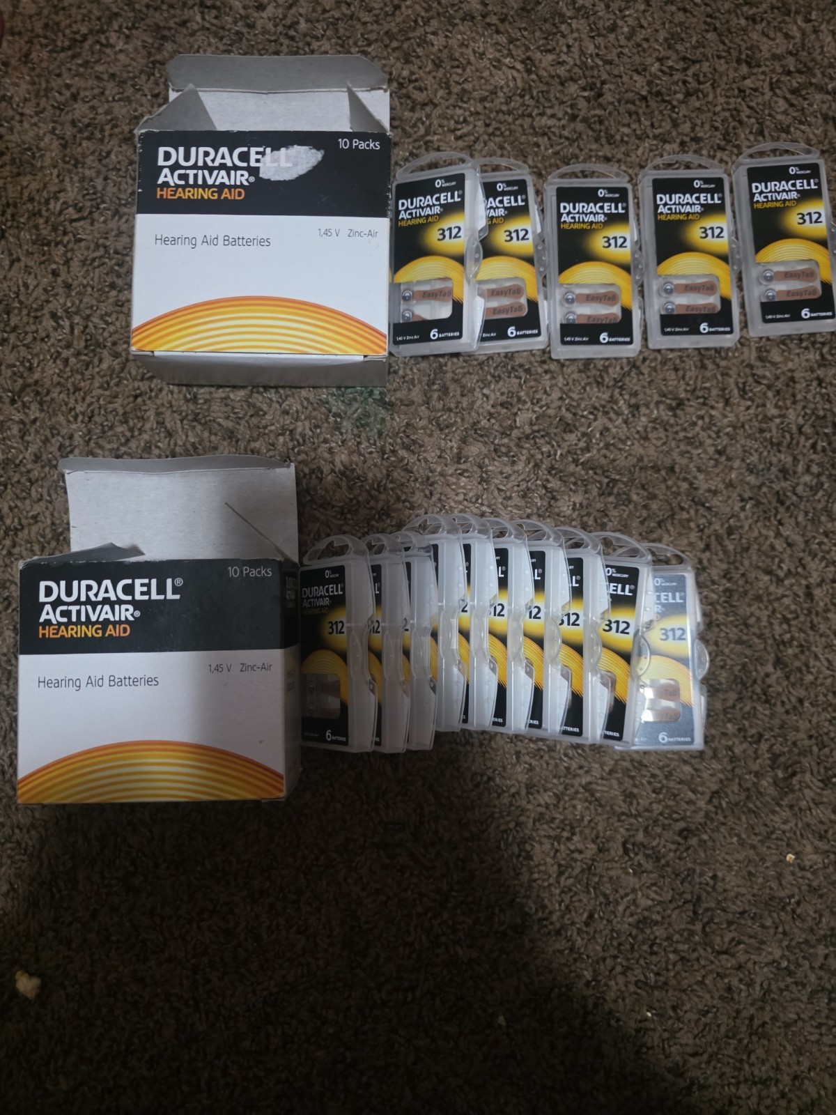 Duracell Activair Hearing Aid Batteries Size: 312 (6 pack)