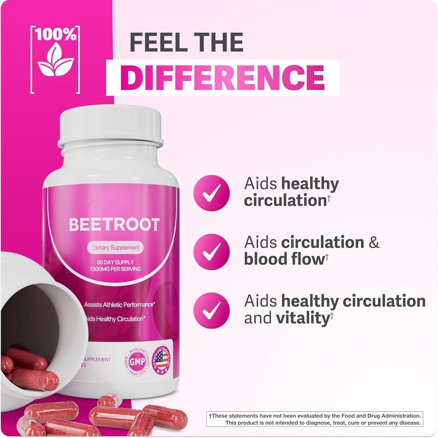 3/2pcs Rosabella Organic Beet Root Natural Energy Boost Blood Pressure