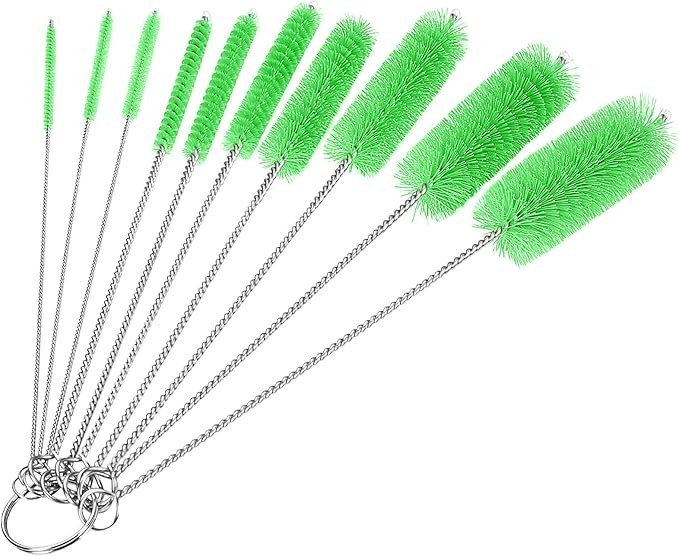Bottle Cleaning Brushes, 8 Inch Nylon Tube Brush Set (10) pcs green…