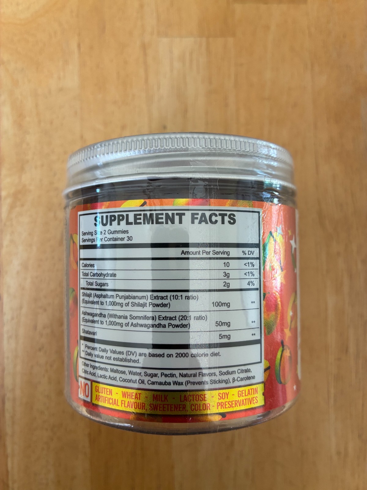 Oh My Chewy Pure Himalayan Shilajit Gummies with Ashwagandha Peach & Mango 60 ct