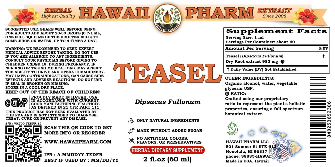 Teasel Liquid Extract, Teasel (Dipsacus fullonum) Dried Root Tincture