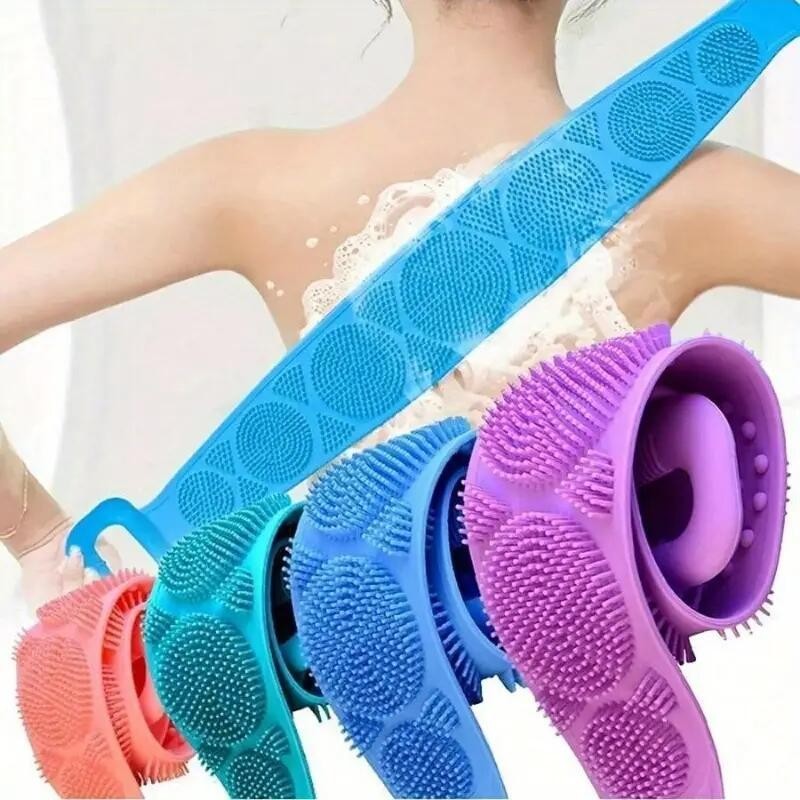 Silicone Body Back Scrubber Double Side Bathing Brush For Skin Deep Cleaning