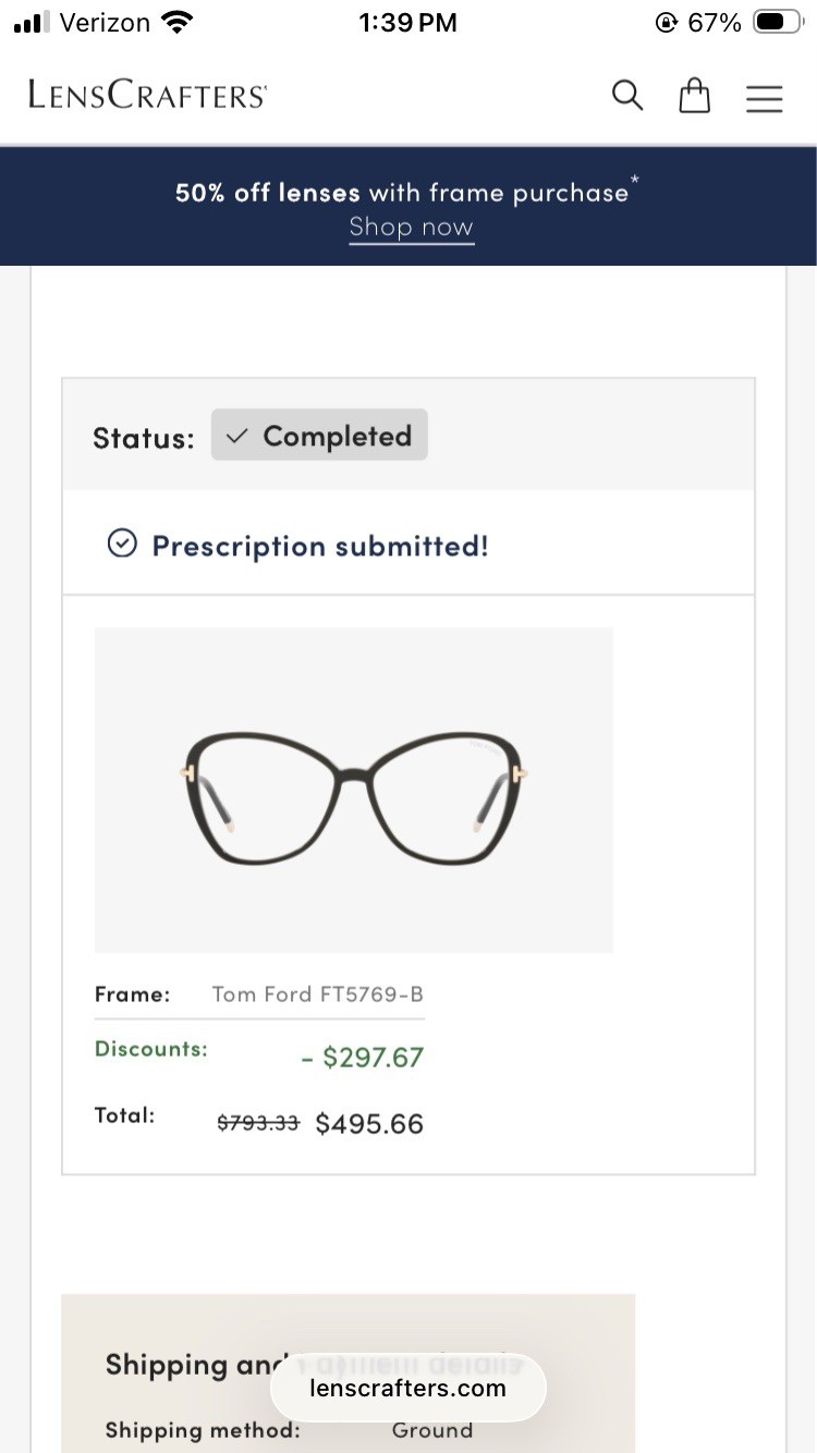 Tom Ford FT5769-B Cat Eye Eyeglasses Frames Black/Gold Plastic/Metal w/ Case