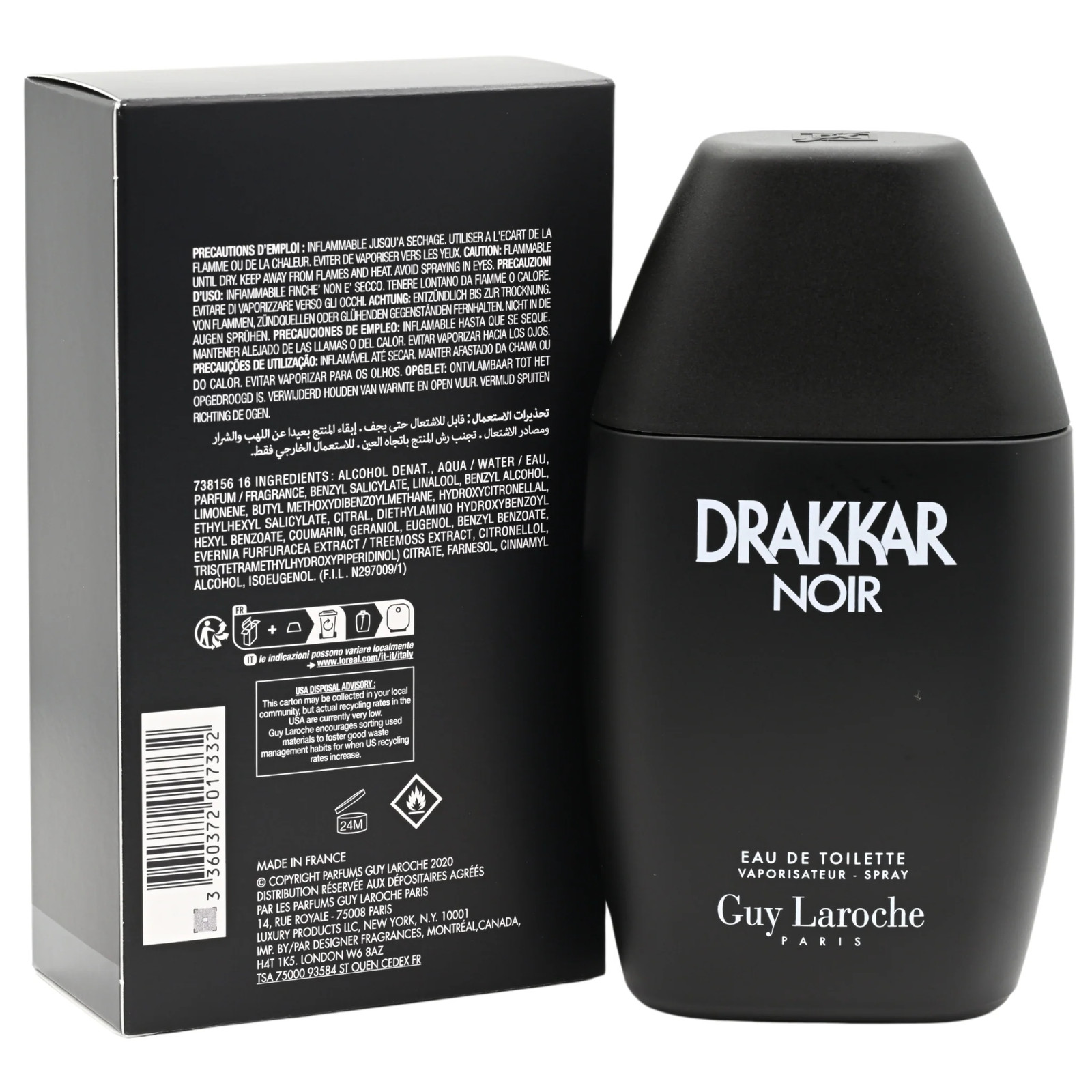DRAKKAR NOIR by Guy Laroche cologne for men EDT 6.7 / 6.8 oz New in Box