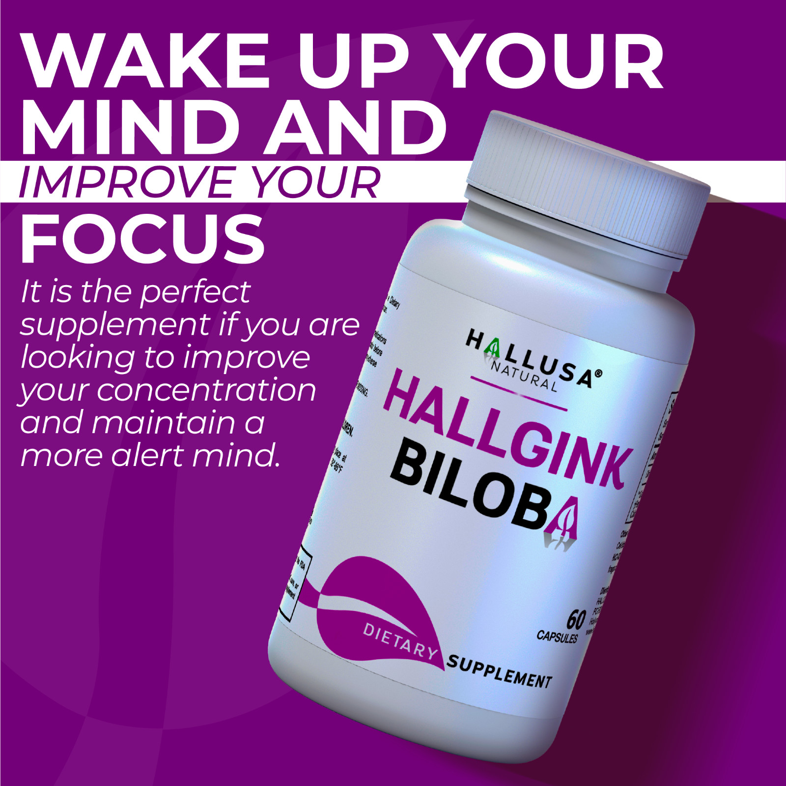 GINKGO BILOBA 120 mg – Brain Boost – Mental Clarity & Focus – 60 Caps