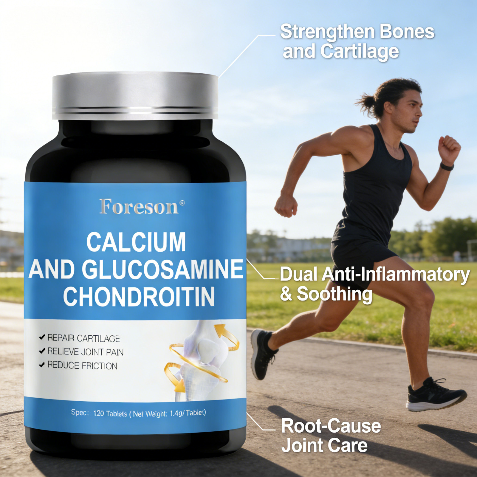 Foreson Glucosamine Chondroitin Joint Support Supplement For Bone Health Care