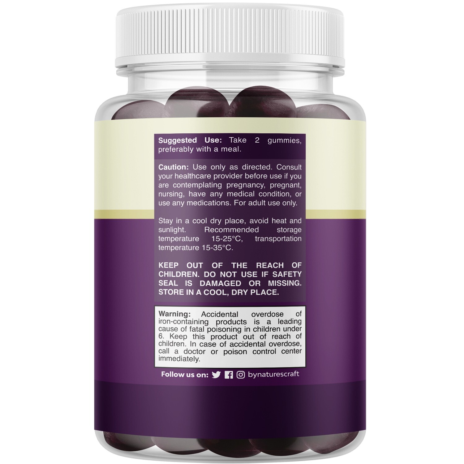 Delicious Iron Gummies for Women and Men – High Strength 45mg Per Serving