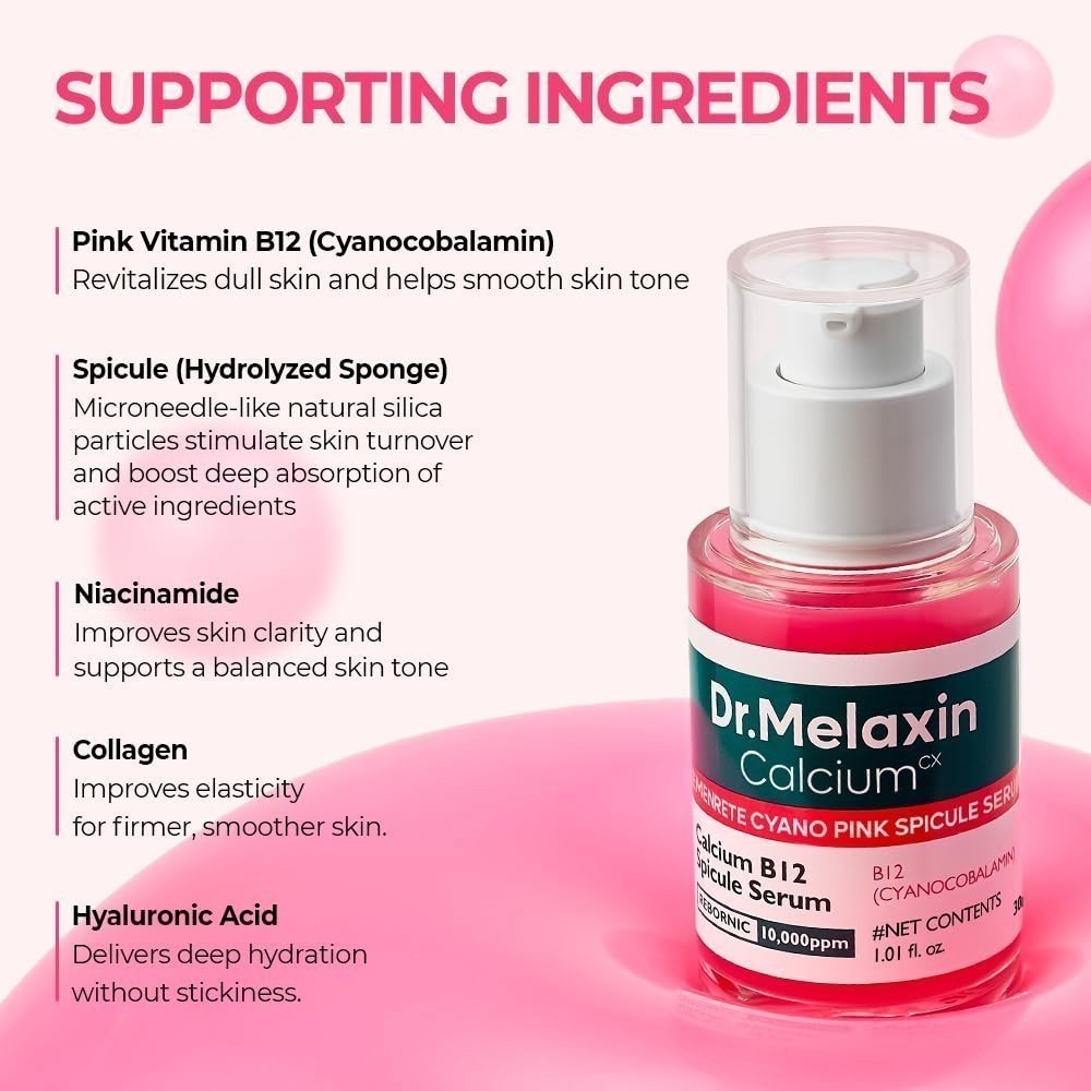 Dr.Melaxin Cemenrete Cyano Pink Spicule Serum with Calcium skin care Two set US