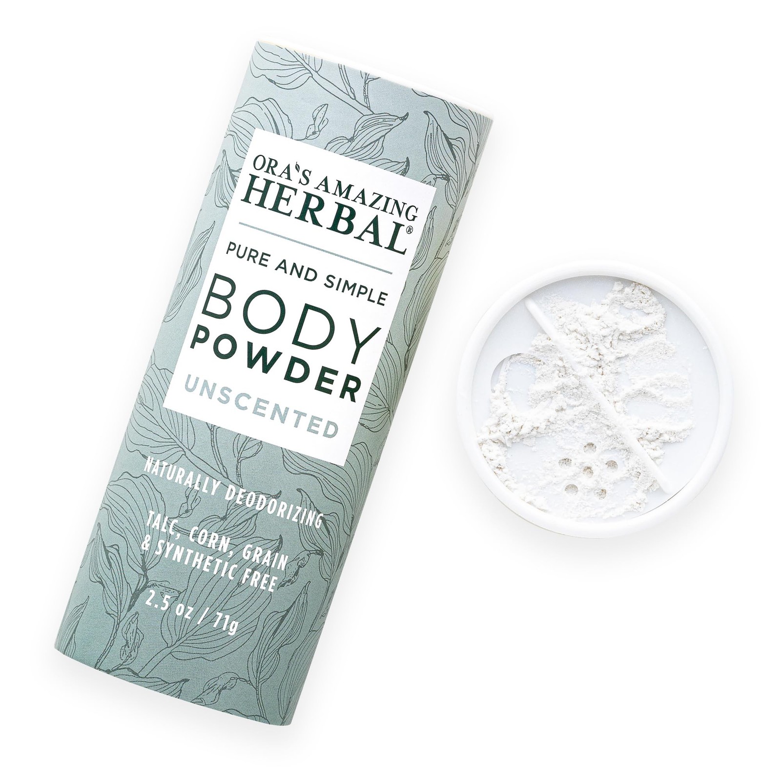Ora’s Amazing Herbal Fragrance Free Body Powder 2.5 Ounce (Pack of 1), NIL