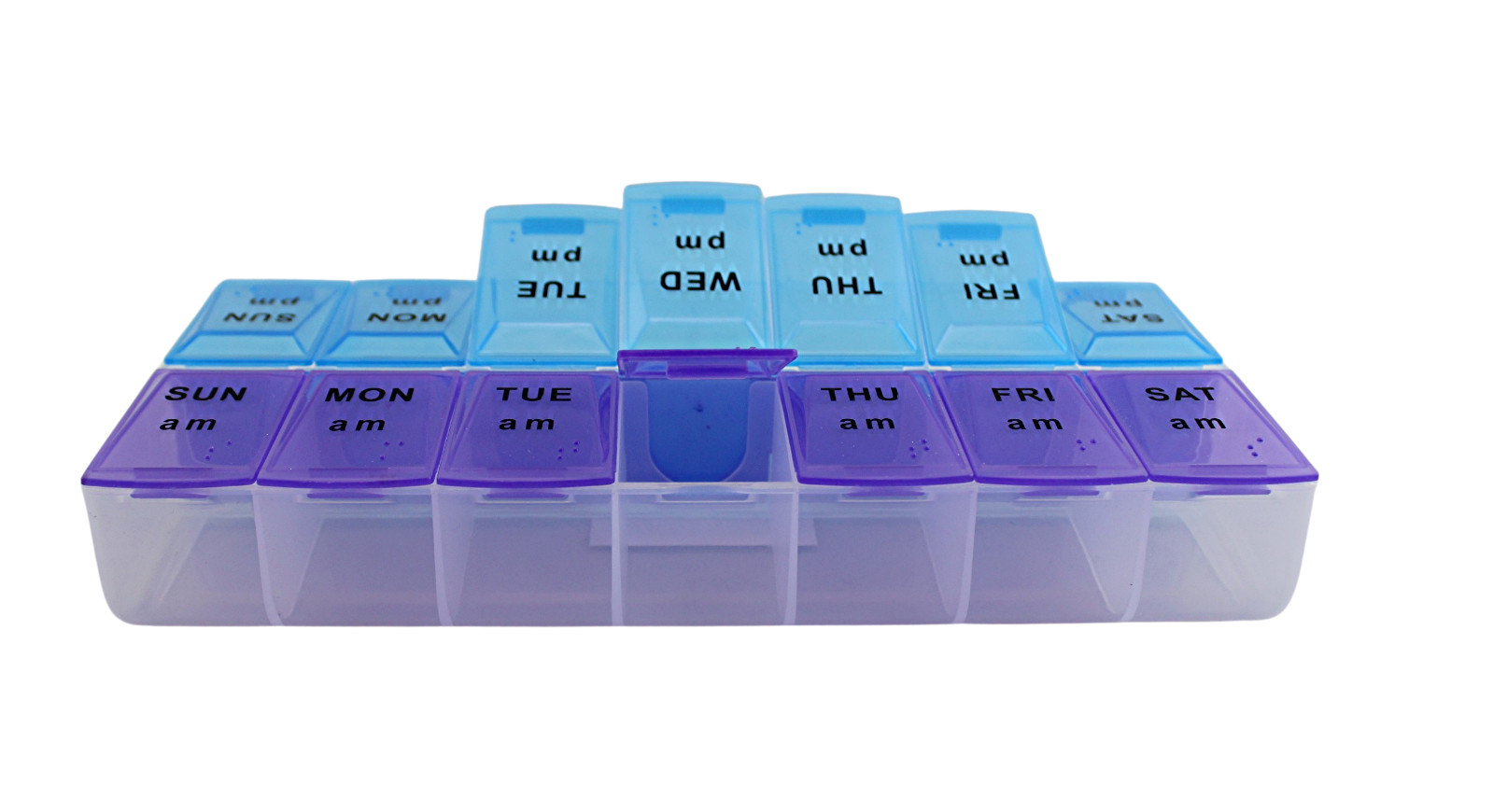 Jumbo Extra Large 7.5″ x 4″ Pill Organizer 7 Day 2 Times a Day Weekly Pill Box