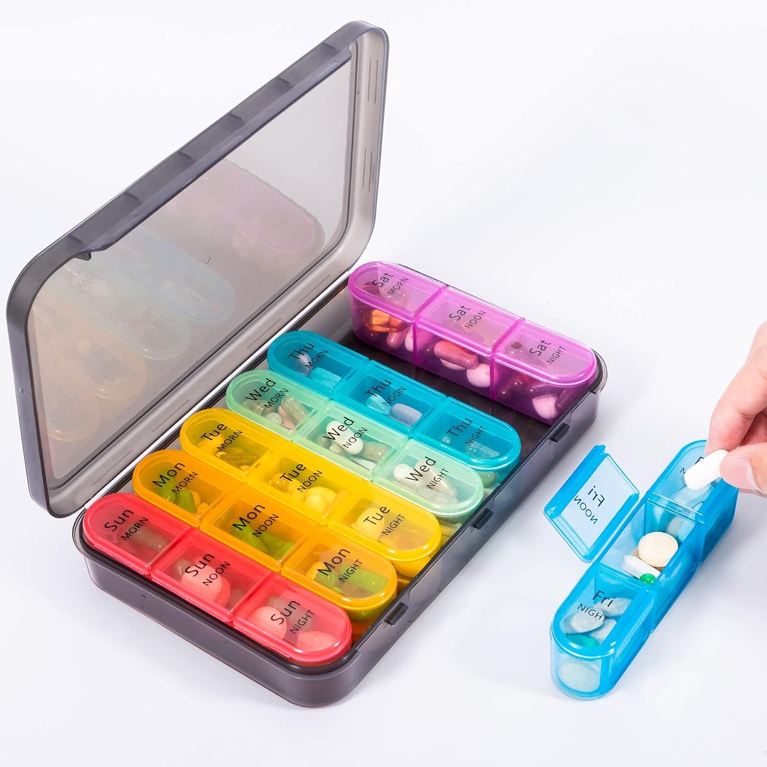1 Weekly Pill Box Organizer 3 Times a Day 7 day Organizer Case Medicine Storage
