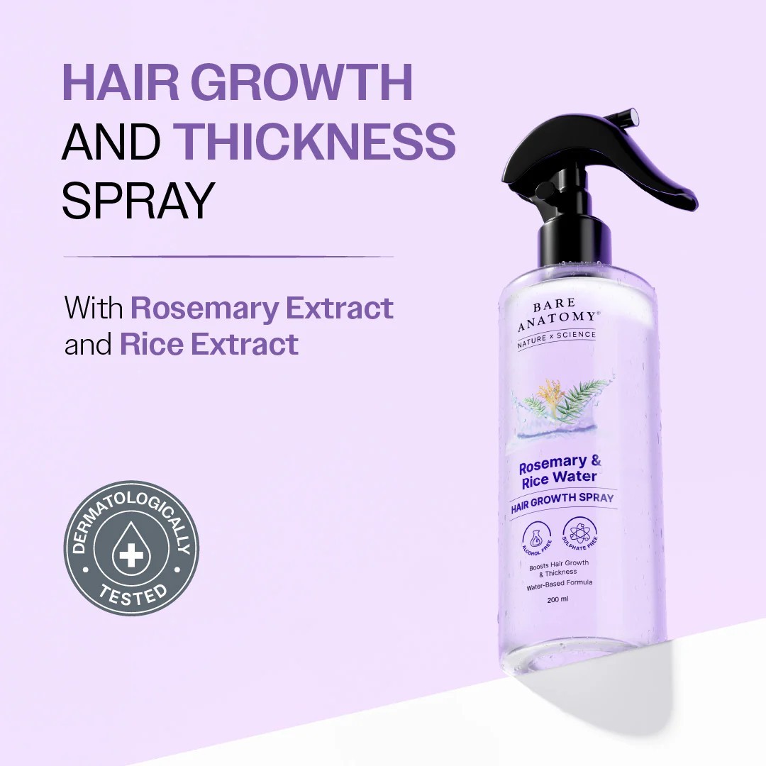Bare Anatomy Rosemary & Rice Water Hair Growth Spray-200ml