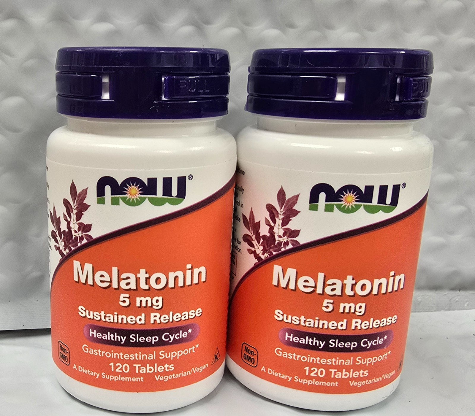 (EXP 08/2027) 2Packs NOW Foods Supplements Melatonin 5 mg 120 Tablets