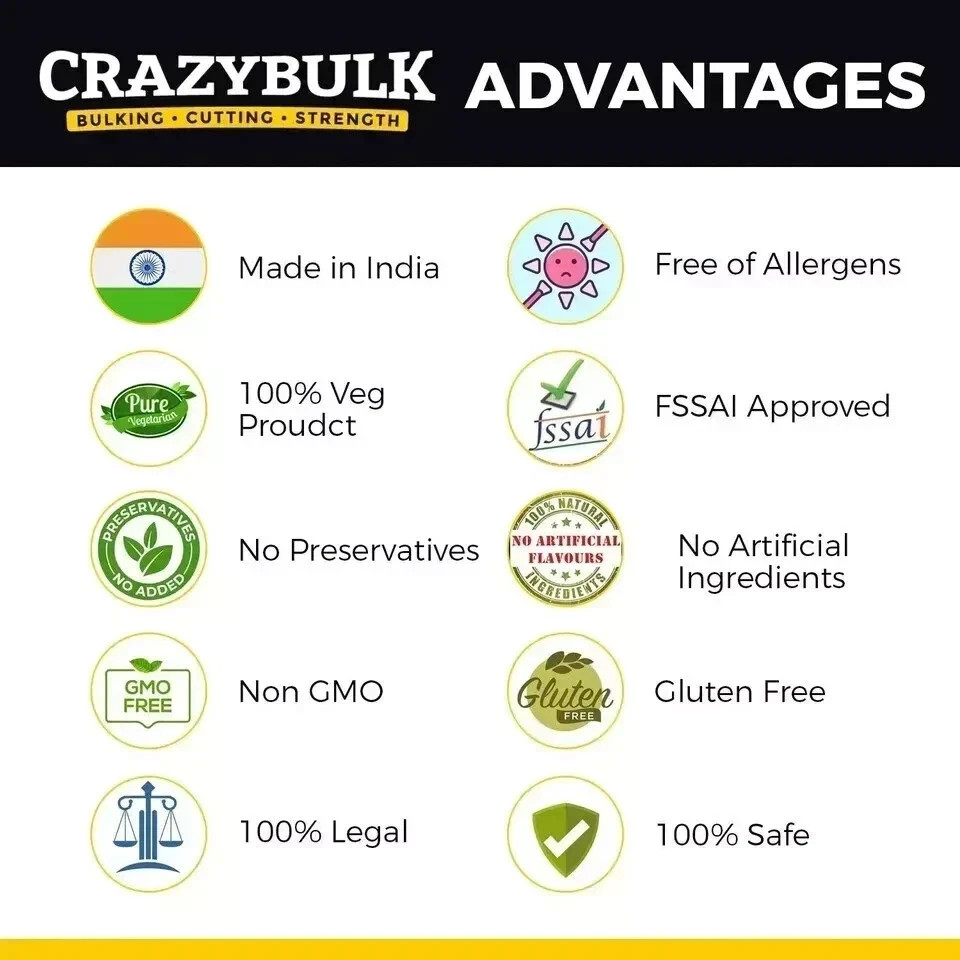 CrazyBulk Natural Alternative for Lean Mass & Strength 60 Capsules – Pack of 5.
