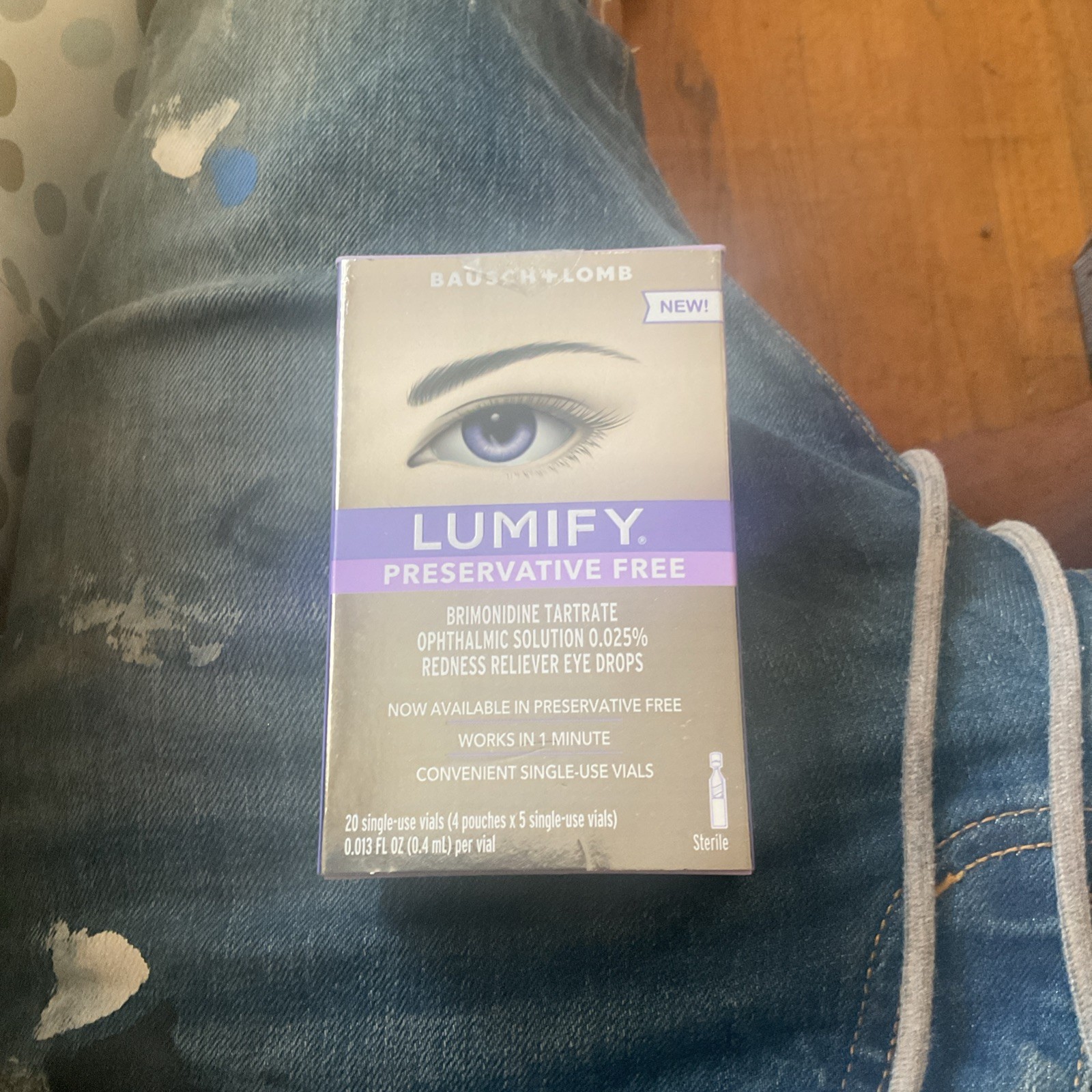 LUMIFY PRESERVATIVE FREE REDNESS RELIEVER DROPS 20 SINGLE USE VIALS EXP 12/2027