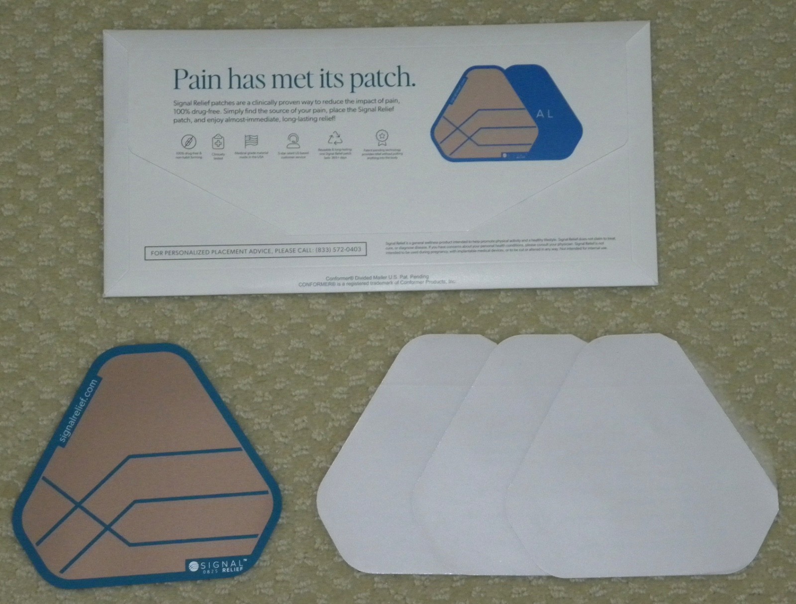 1 Pack SIGNAL RELIEF 4.5″ Kit 1 Reusable Patch 3 Adhesives NEW