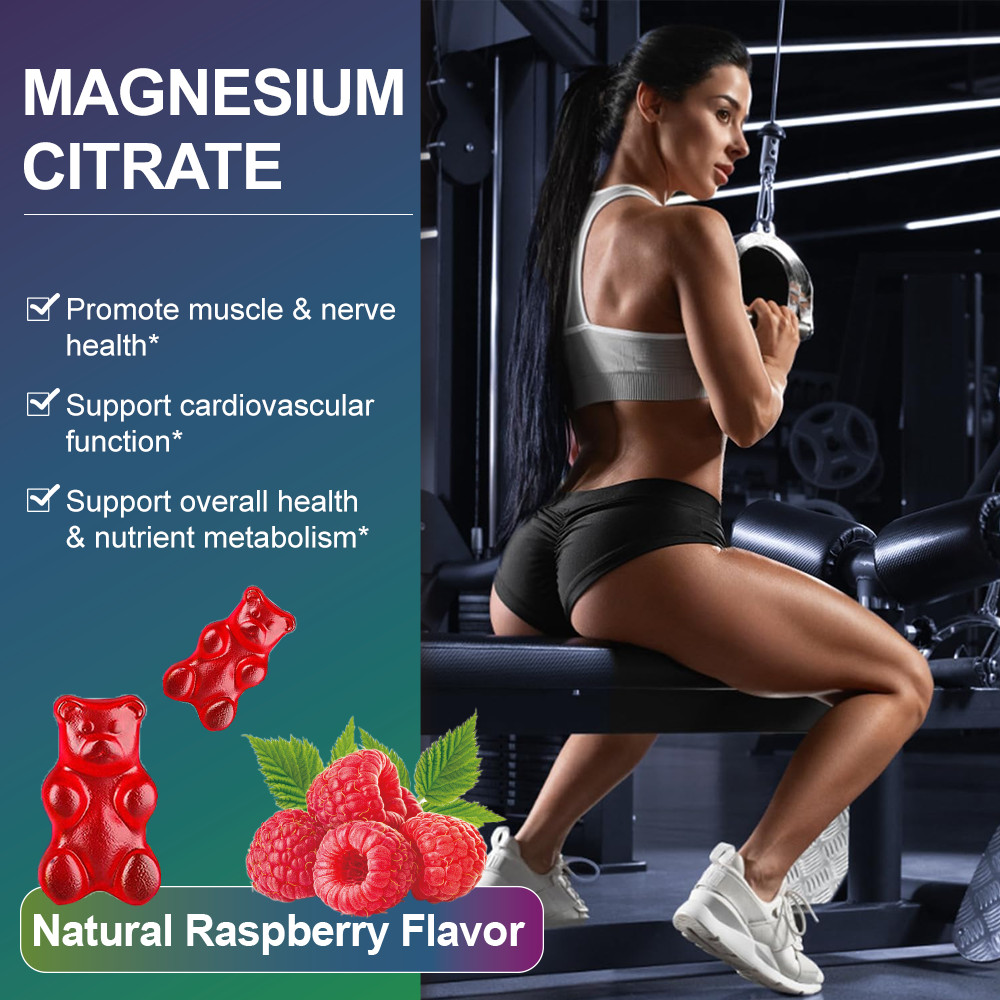 Magnesium Citrate Gummies 600mg Per Serving Highest Potency Supplement Non-GMO