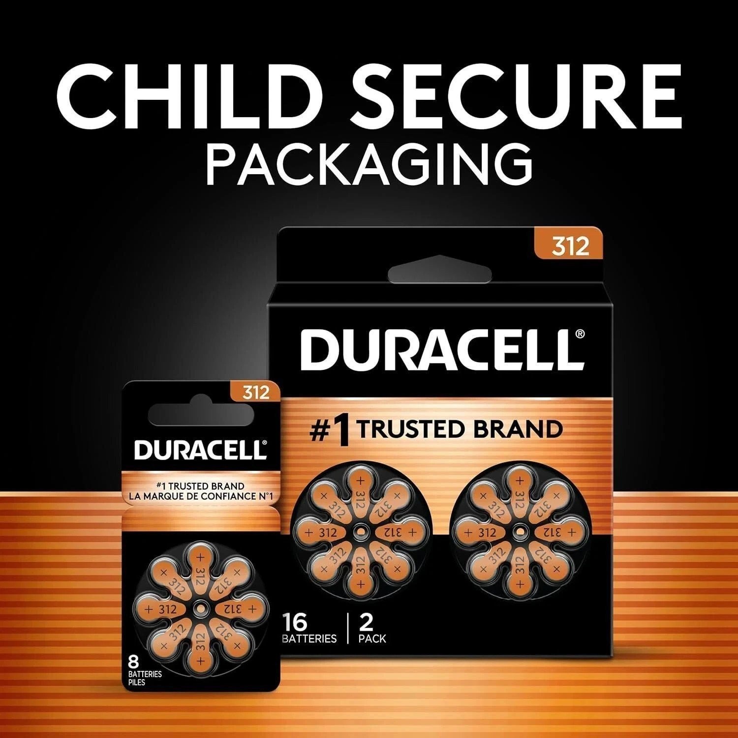 Duracell Hearing Aid Size 312 Batteries, 32 Count