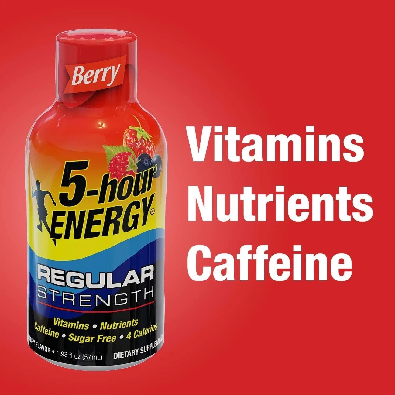 5-hour ENERGY Shot, Regular Strength, Berry, 1.93 Ounce, 24 Count, Exp. 12/27
