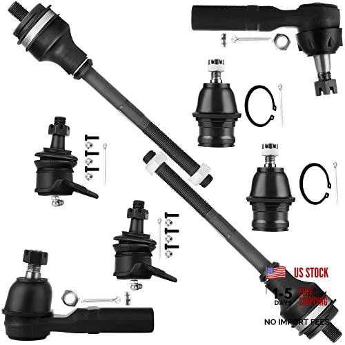 8pcs 4×4 Suspension Kit Front Upper Lower Ball Joints Inner Outer Tie Rod