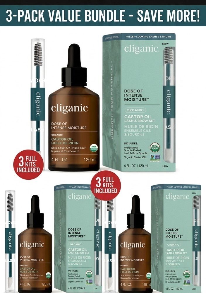 Cliganic Dose of Intense Moisture Organic Castor Oil Moisturizing 4 fl oz 3-Pack