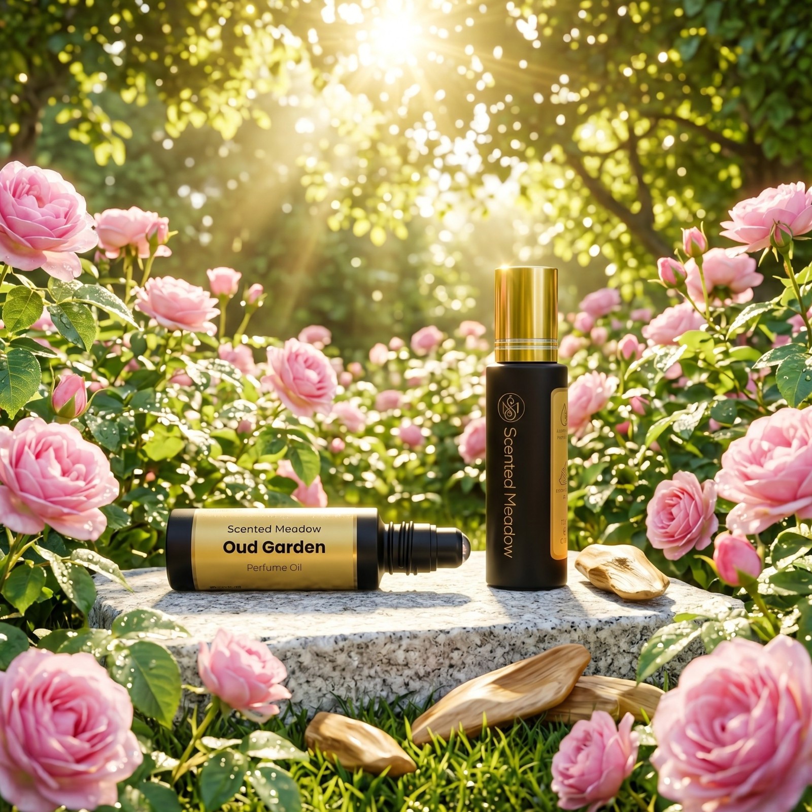 Scented Meadow Oud Garden Roll-On Perfume Oil for Unisex – 0.5 fl oz (15 ml)