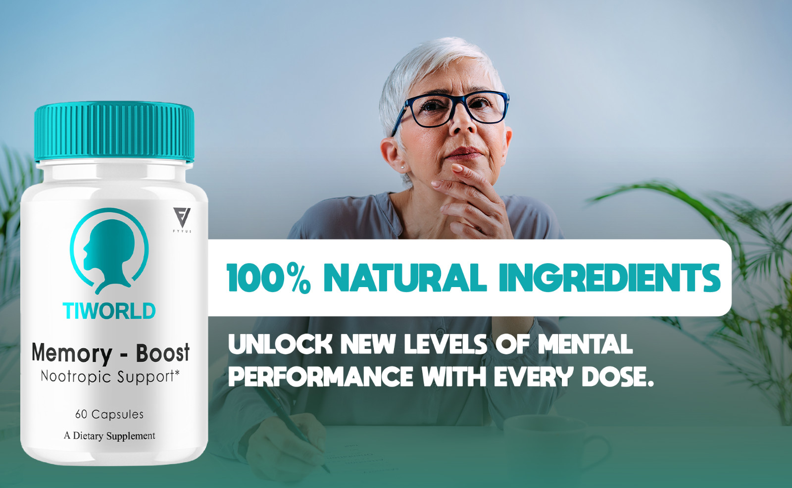 (5 Pack) Tiworld Advanced Memory Support Nootropic Ti World Pills (300 Capsules)
