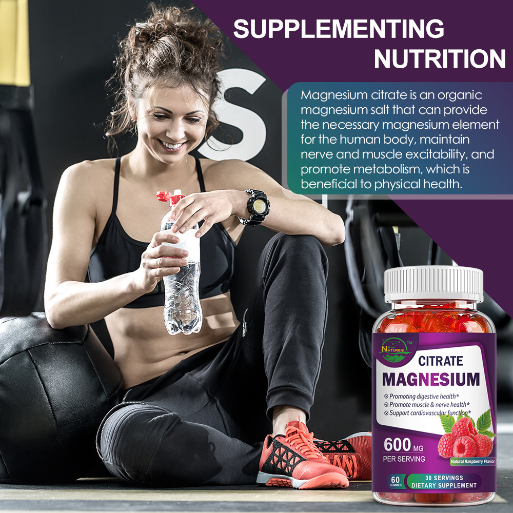 Magnesium Citrate Gummies 600mg Per Serving Highest Potency Supplement Non-GMO