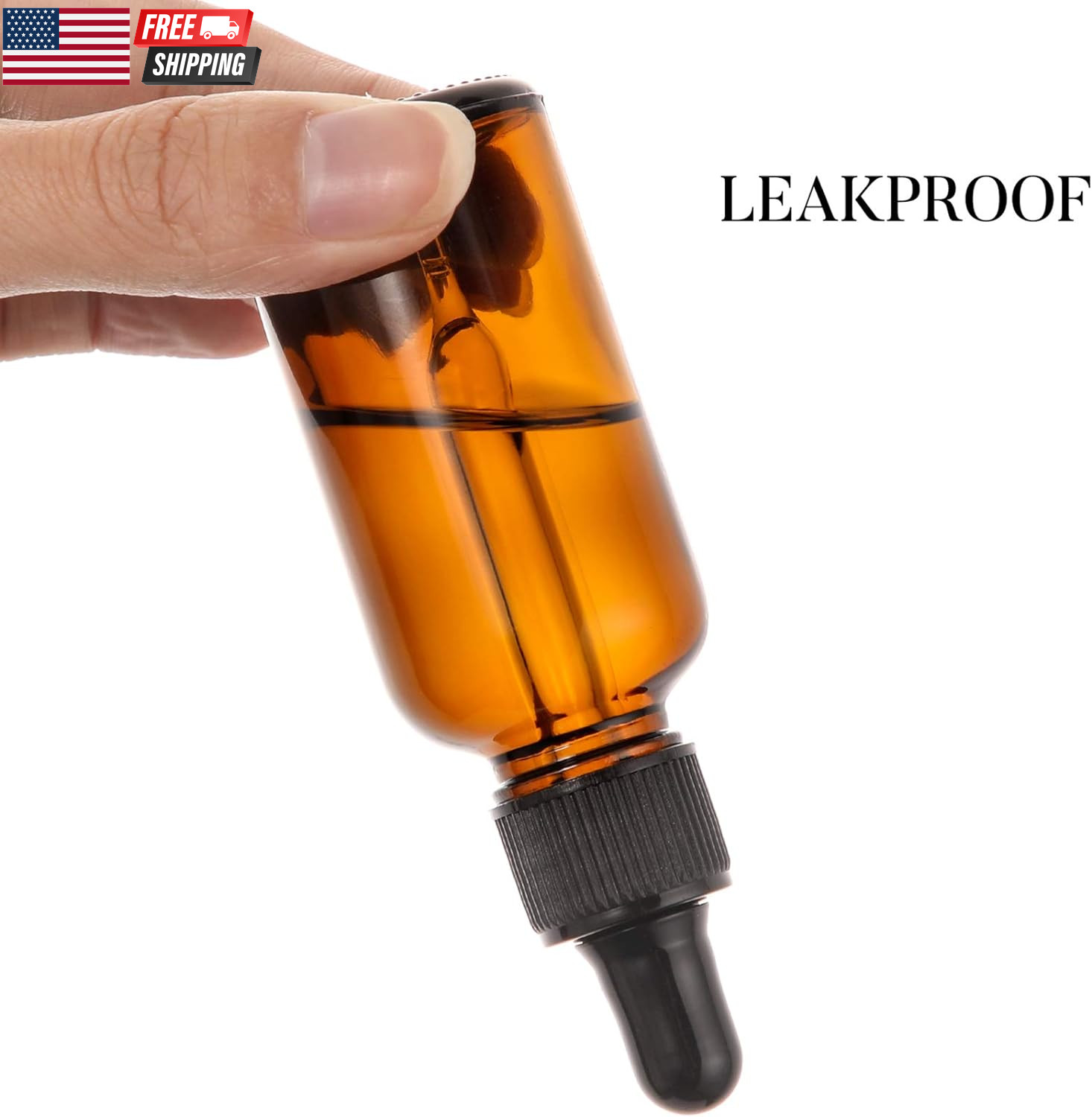 4 Pack, 1 Oz Thick Dark Amber Glass Dropper Bottles with 1 Funnels & 4 Labels –