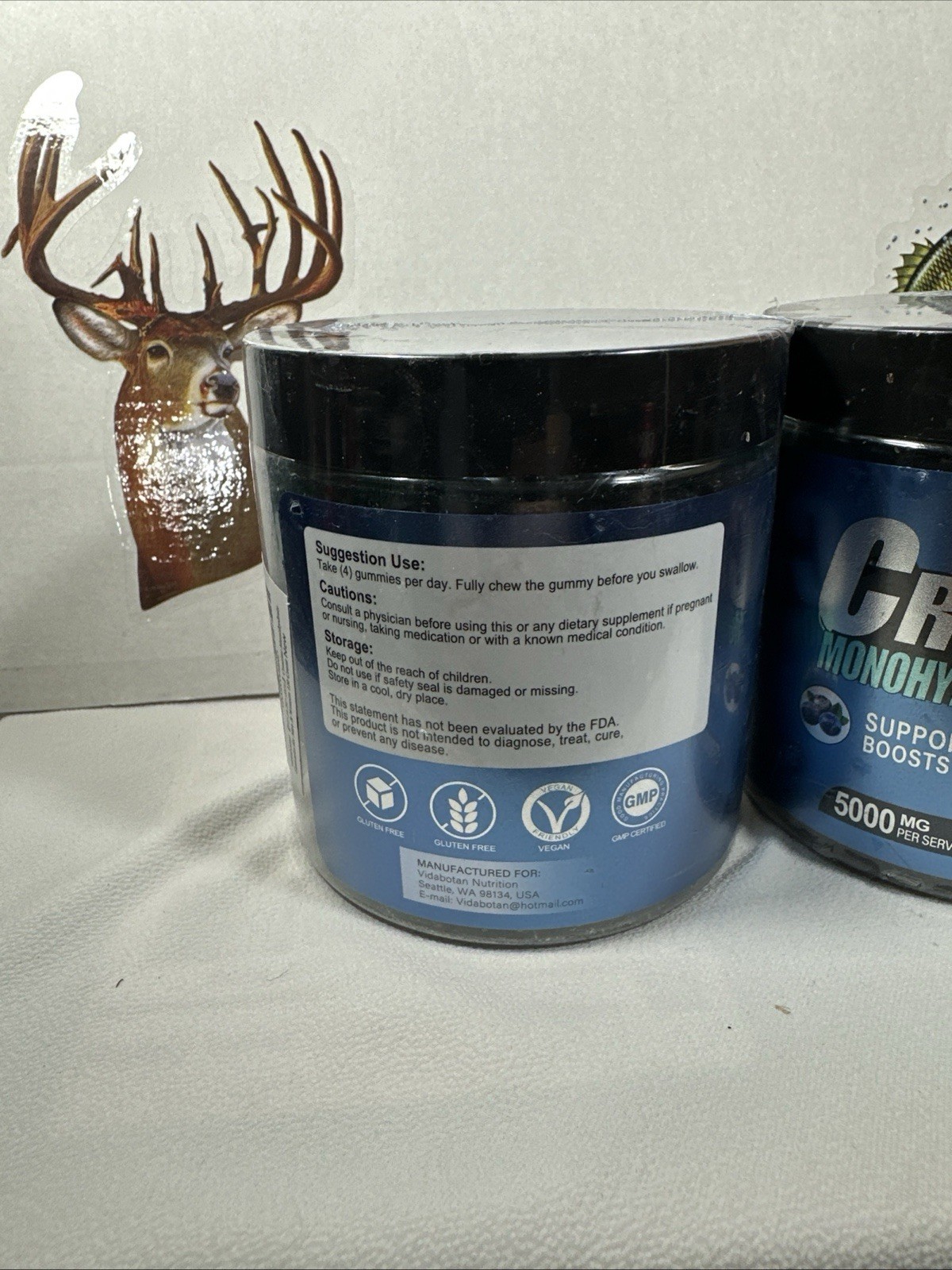 Creatine Monohydrate Gummies (2 PACK) 120ct Blueberry 5000mg Per Serving 3/27