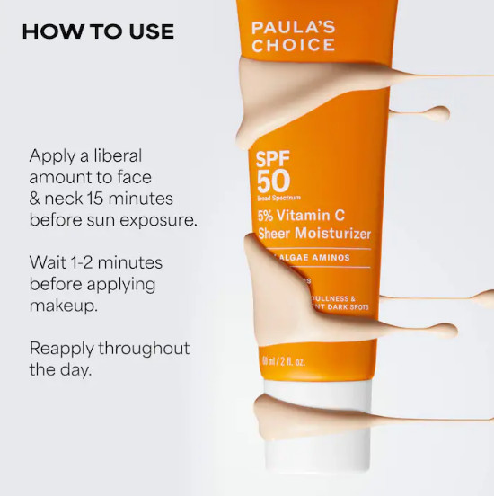NIB 100% Authentic Paula’s Choice 5% Vitamin C Facial Moisturizer SPF 50, 2 oz