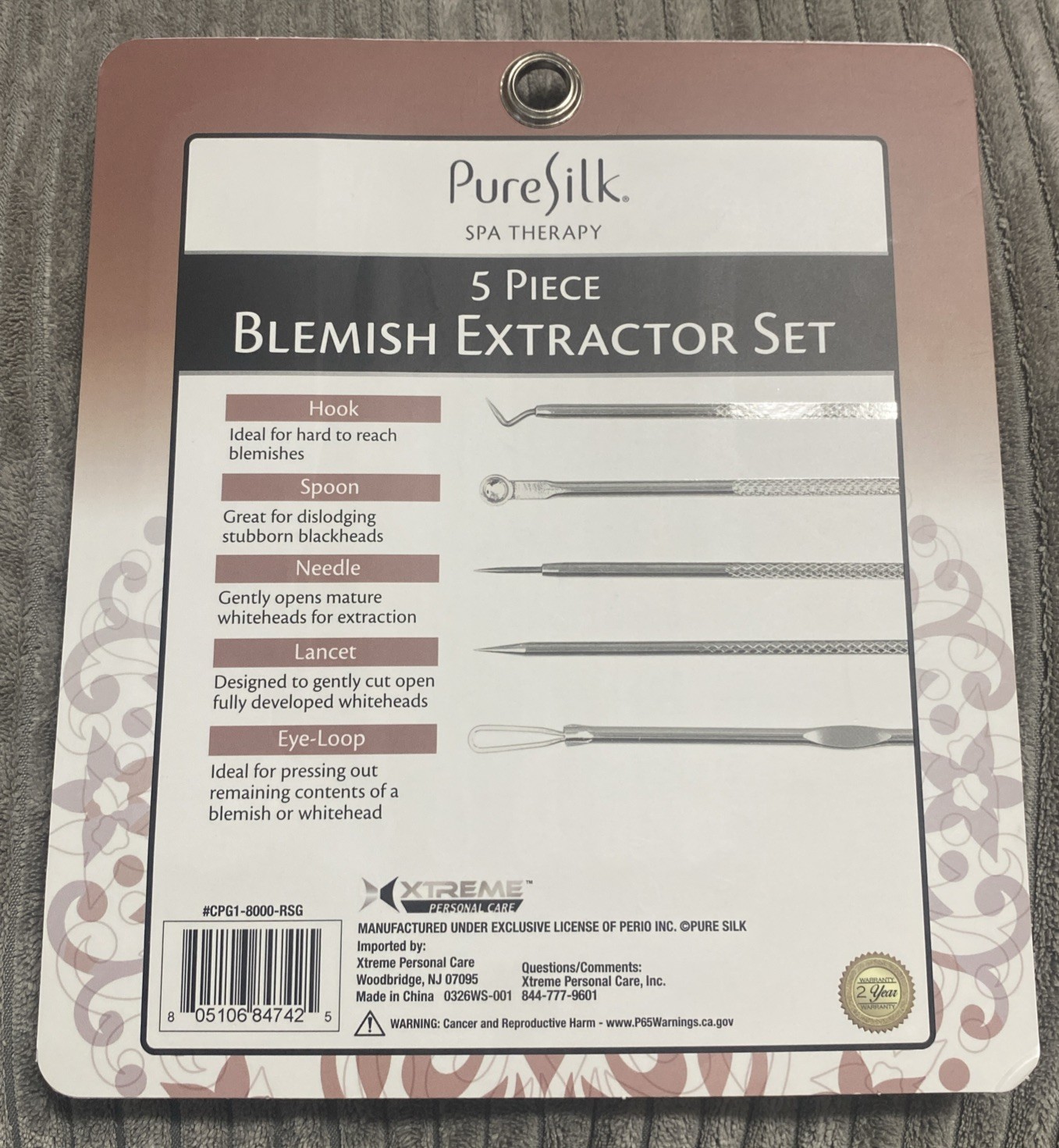 Pure Silk Spa Therapy, 5 Piece Blemish Extractor Set ￼