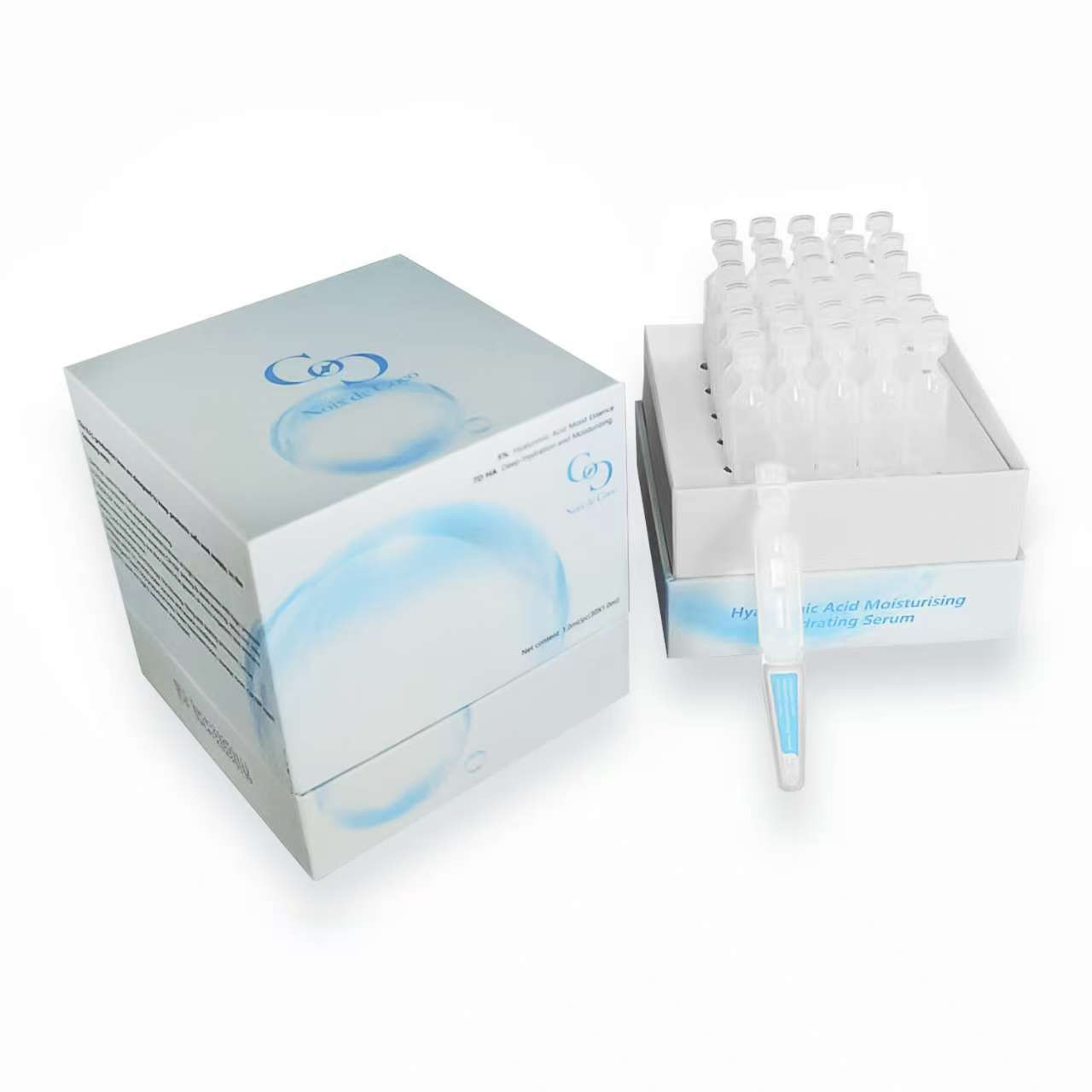 30PCS 5% Hyaluronic Acid Serum Vials – Moisturizing, Firming, Single-Use Tubes