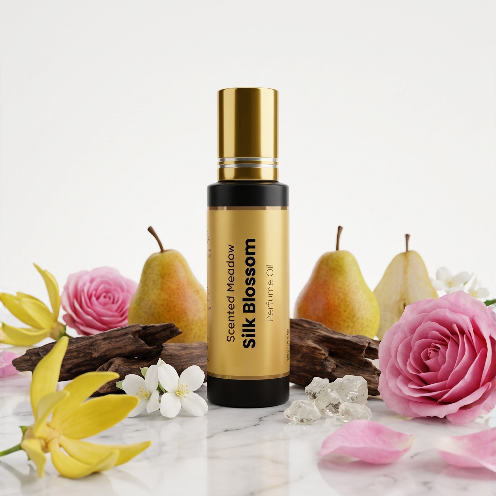 Scented Meadow Silk Blossom Roll-On Perfume Oil for Women – 0.5 fl oz (15 ml)
