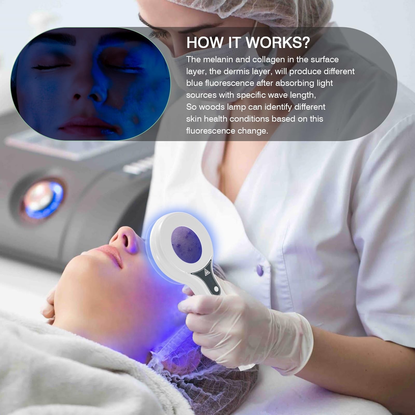 LED Facial Lamp with Adjustable Arm, Skin Care Light Therapy for Spa & Home Use