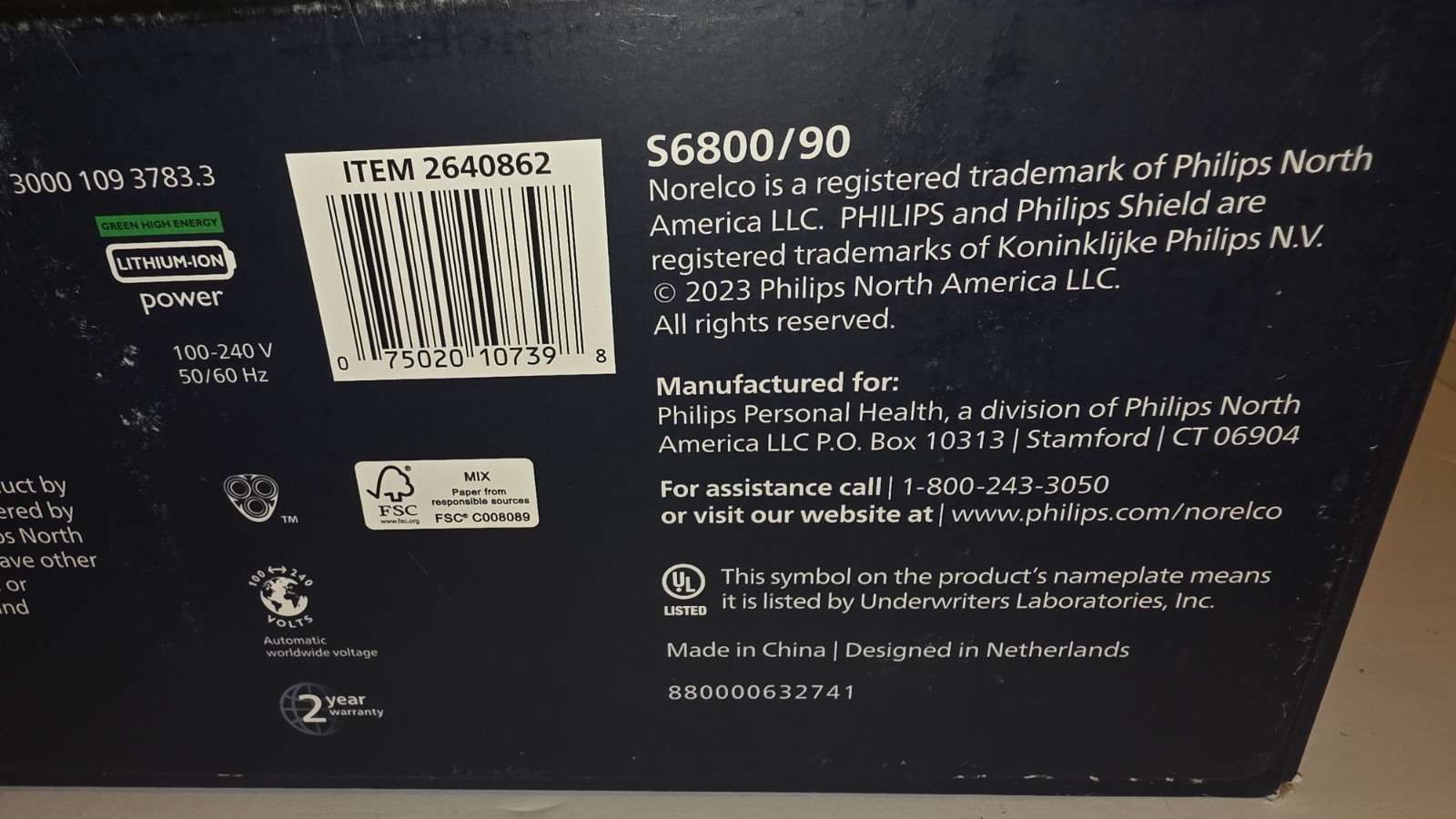 (NEW) Philips Norelco Shaver 6800 with SenseIQ Technology (SEALED RETAIL BOX)