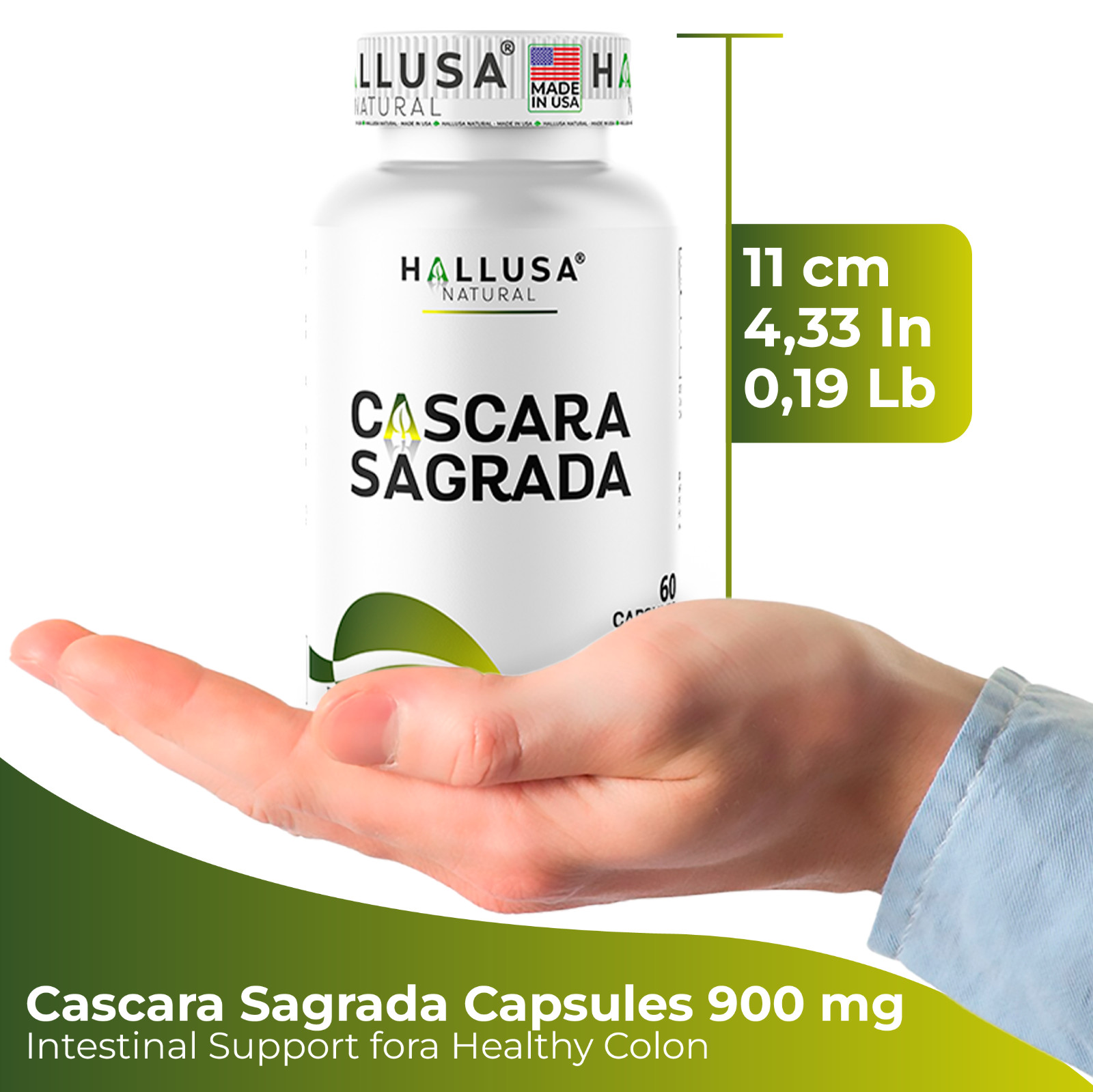 CASCARA SAGRADA – Gentle Natural Laxative – Digestive & Metabolism – 60 Caps