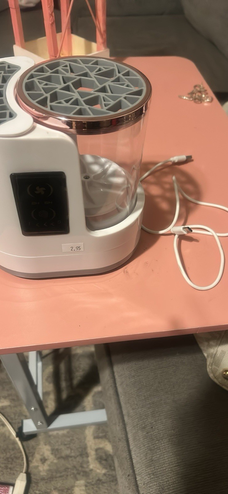 Electric Makeup Brush Cleaner & Dryer USB Rechargeable Pink Rose Gold